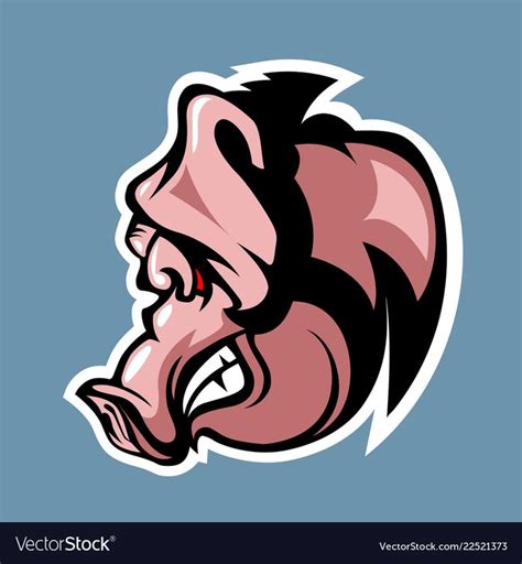Evil Pig In Profile Cartoon Style Vector Image On Vectorstock
