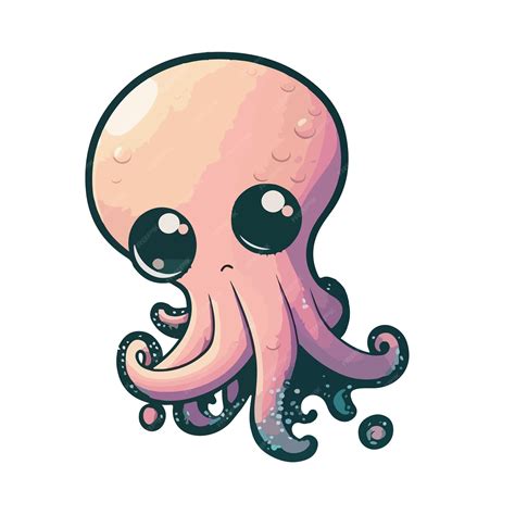Premium Vector Cute Squid Cartoon Style