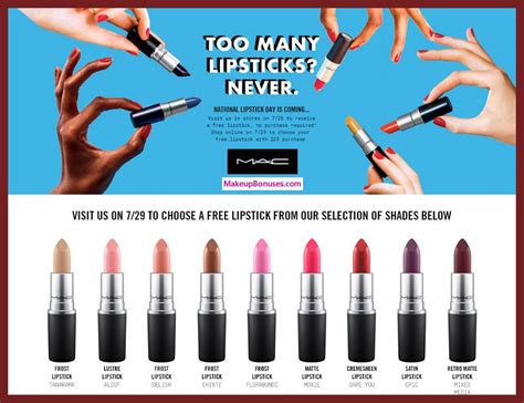 Free Choice Of Lipstick In Store At MAC Cosmetics On National Lipstick