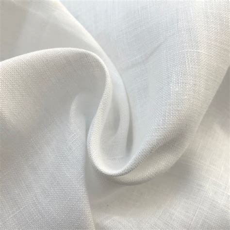 52 100 Linen 55 Oz White Woven Fabric By The Yard Etsy