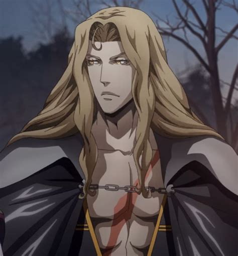 Alucard From Castlevania Anime Character With Long Blonde Hair
