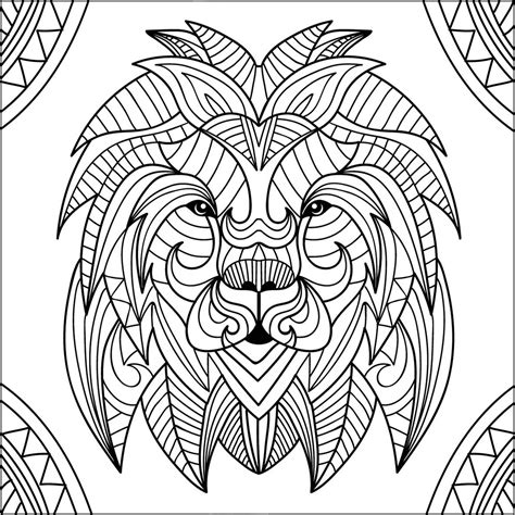 Tete De Lion Mandala 1 Une Jolie Tête De Lion Dans Le Style Mandala