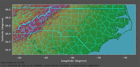 Color Landform Atlas North Carolina