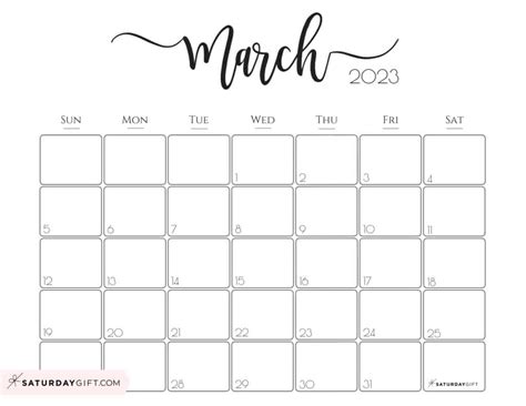 Cute March 2023 Calendar Printable Get Calendar 2023 Update