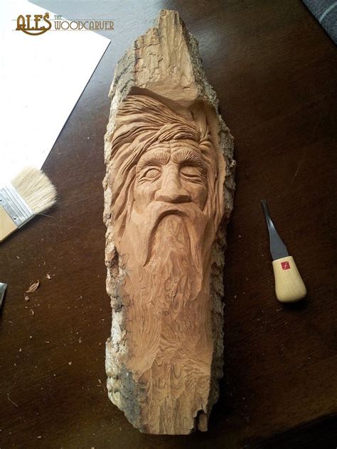 Ales The Woodcarver Odin Wood Spirit Wood Carving Faces Dremel Wood Carving Wood Spirit