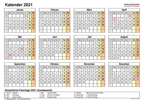 Kalender 2021 Zum Ausdrucken In Excel 19 Vorlagen Kostenlos