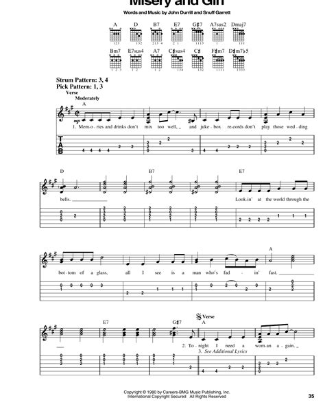 Misery And Gin By Merle Haggard Easy Guitar Tab Guitar Instructor