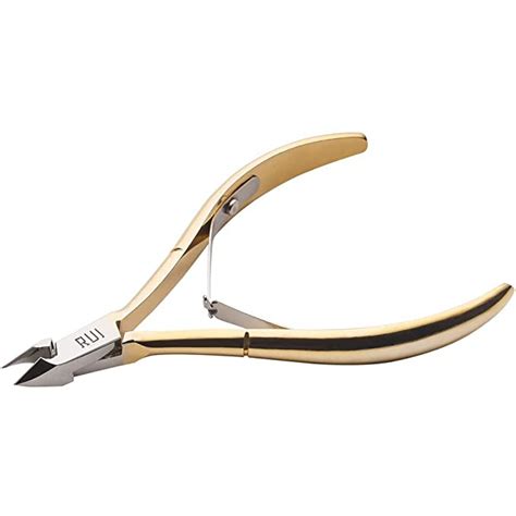 rui smiths professional cuticle nippers gold plated carbon steel french handle double spring