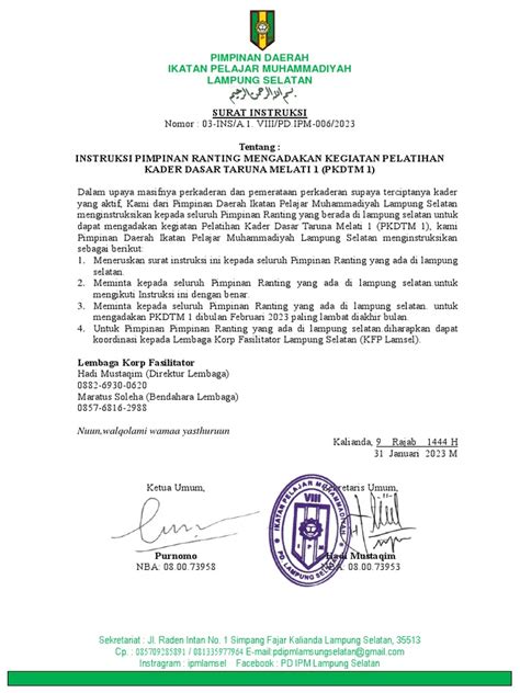 Contoh Surat Instruksi Ipm Pdf