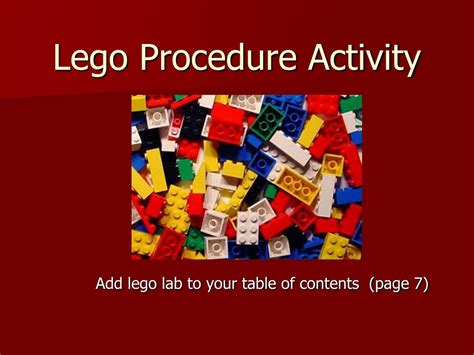 Ppt Lego Procedure Activity Powerpoint Presentation Free Download