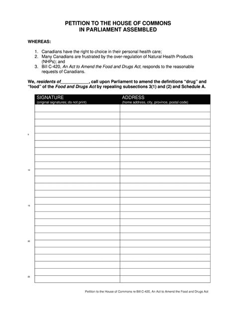 Print Petition Template