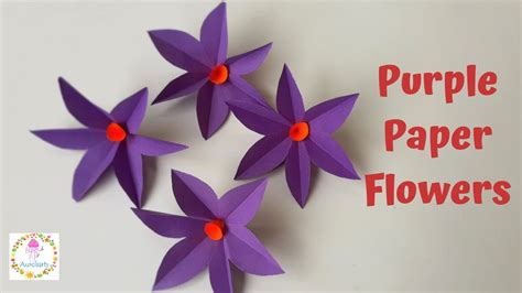 Purple Paper Flowers Easy Paper Flowers Aureliarts Youtube