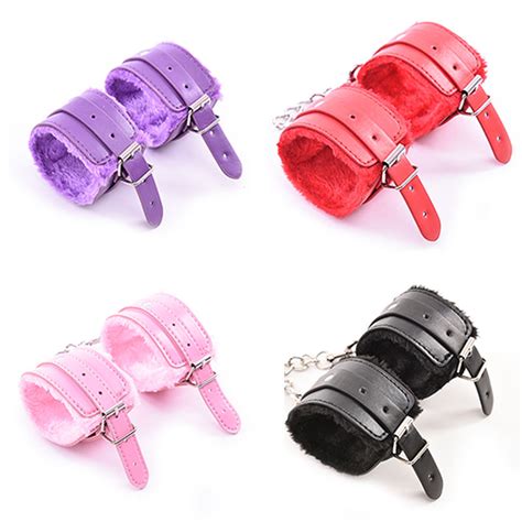 1 Pair Sex Game Handcuffs Pu Leather Restraints Bondage Cuffs Roleplay