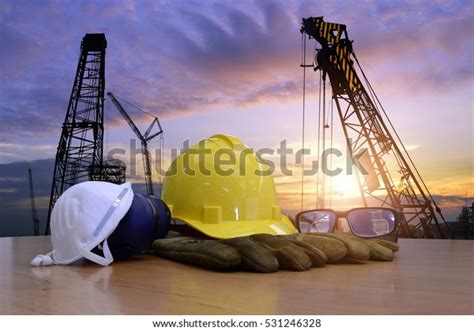 Standard Construction Safety Construction Site Background Stock Photo