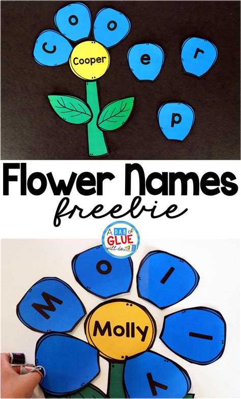 Flower Names Name Building Practice Printable Spring Preschool