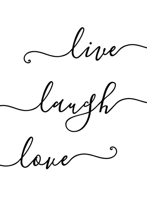Live Laugh Love Classic Word Art A3 Printable File