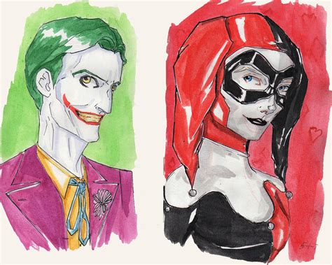 Joker And Harley Quinn Cartoon Drawing