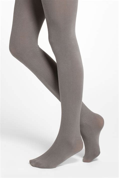 anthropologie chromatic ribbed tights in gray lyst