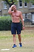 Radio presenter Toby Anstis works out topless after transforming ...