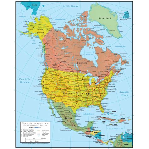 North America Wall Map Poster Swiftmaps Online Maps Store