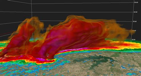 D View Of A Currently Ongoing Supercell Producing Tornadoes Near