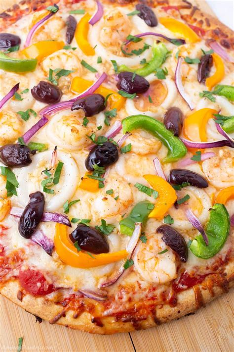 Easy Seafood Pizza 15 Minute Dinner Idea Amiras Pantry