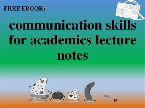 Communication Skills For Academics Lecture Notes Pdf Free Download