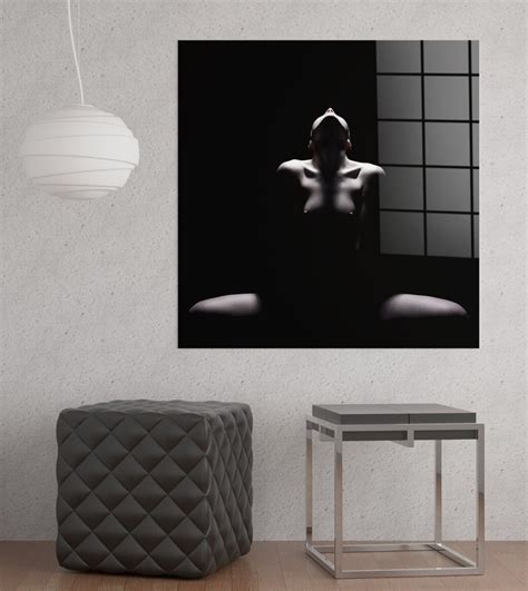 Sexy Glass Wall Art Erotic Nude Canvas Sensual Art Print Etsy