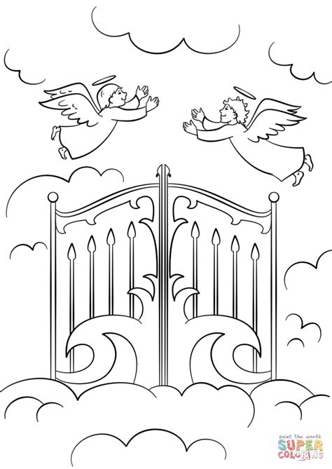 Gates Of Heaven Coloring Pages Sketch Coloring Page
