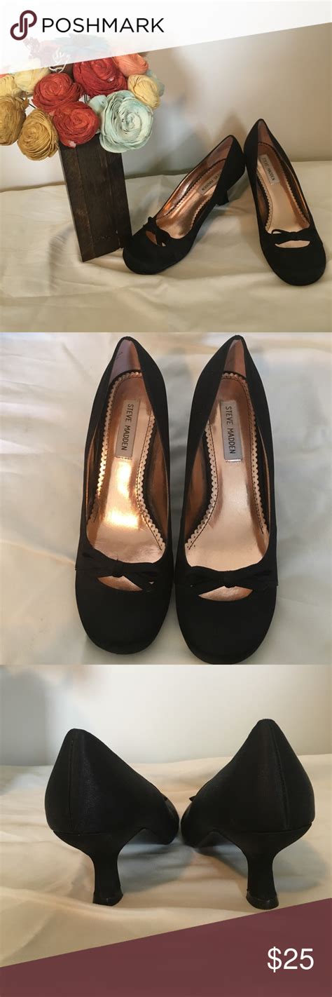Steve Madden Black Bow Shoes Black Heels With Bow Steve Madden Shoes