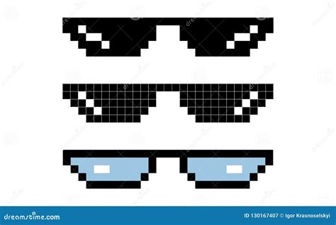 Glasses Pixel Art 8 Bit Spectacles Pixelated Vector Illustration 262012676