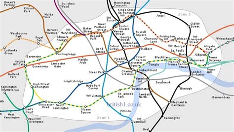 Zone One London Underground Tube Map Zone 1 Map