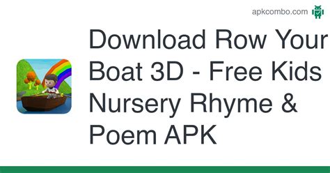 Row Your Boat 3d Free Kids Nursery Rhyme And Poem Apk Android App