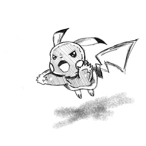 Pikachu Sketch Attacking By Aaronpaulhughes On Deviantart