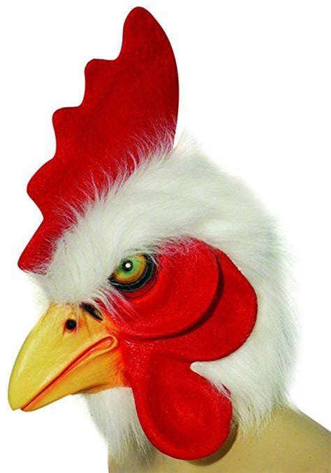 Hms Rooster Mask With Faux Fur Trim White One Size Halloween Costumes