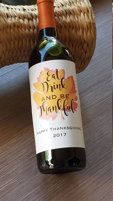 thanksgiving wine bottle labels personalized wine t set etsy birthday wine bottle labels
