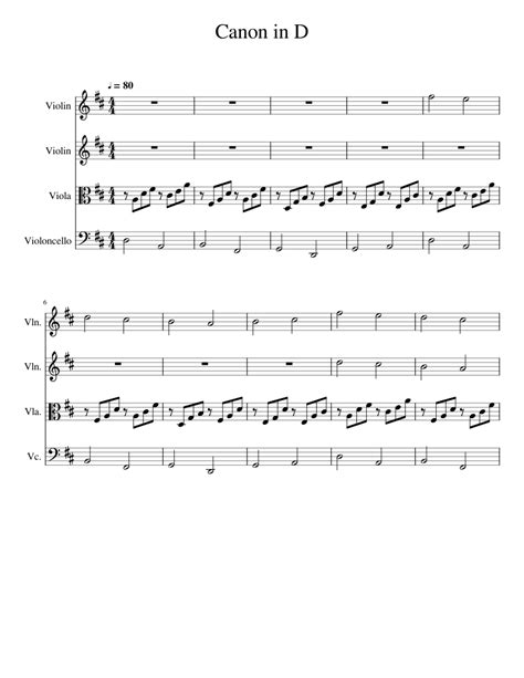Canon In D Easy Viola Part Sheet Music For Violin Viola Cello