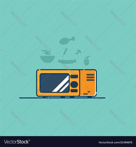 Microwave Flat Design Royalty Free Vector Image