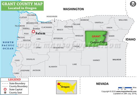 Grant County Map Oregon