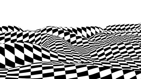 Optical illusions can use color, light and patterns to create images that can be deceptive or misleading to our brains. Optical illusion wave. Chess waves board. Abstract 3d ...