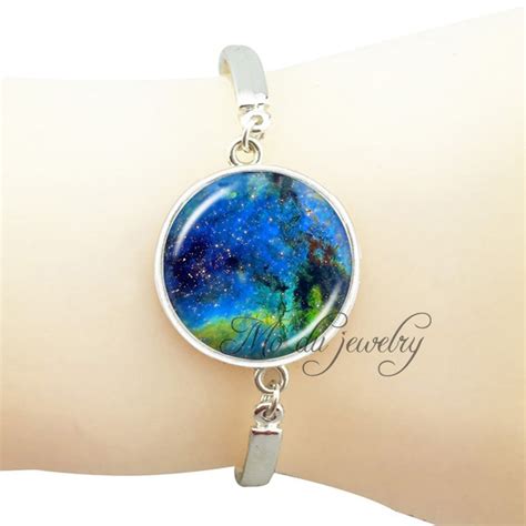 Lovely Galaxy Glass Bracelet Art Bangle Nebula Jewelry Space Charm