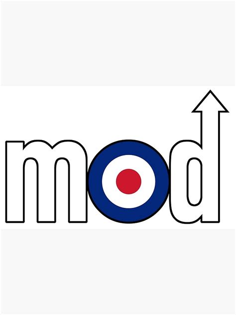 Mod Logo With Arrow White Small Design Poster For Sale By