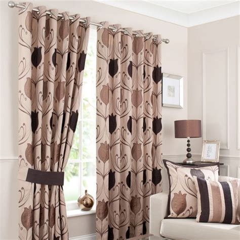 Chocolate Lalique Lined Eyelet Curtains Chocolate Brown Eyelet