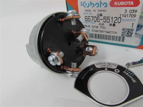 1 New Genuine Kubota Ignition Key Switch W Keys Part 66706 55120 Ebay