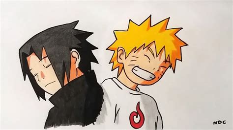 Speed Drawing Kid Sasuke And Naruto Youtube