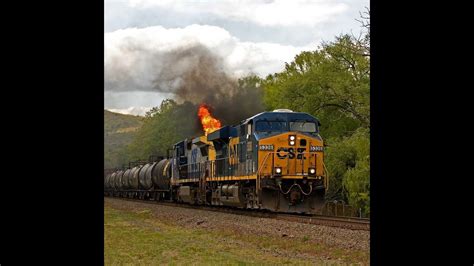 Csx Q409 17 Train On Fire Youtube