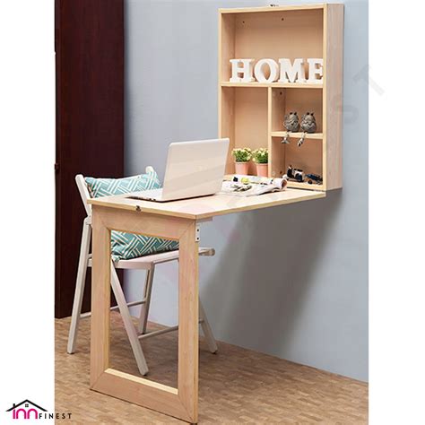 Maple Foldable Wall Table Cabinet Multipurpose Space Saving For