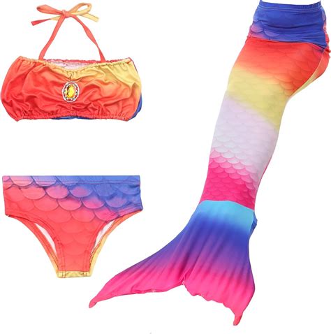 Amazon Himine Girls Pcs Mermaid Tail Swimsuit Bathingsuit Bikini