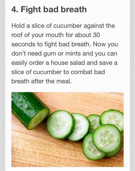reason to eat cucumber 1000 life hacks new things to try fight bad breath
