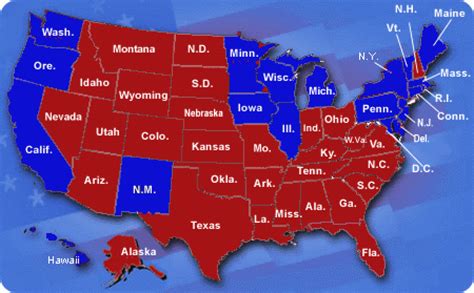Map Of Red States And Blue States 2016 Printable Map